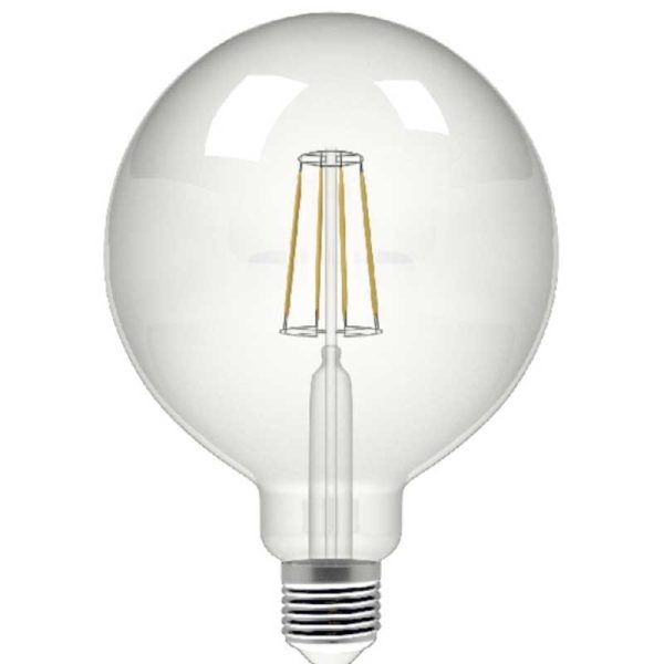 Lámpara globo Led G120 vintage Transparente E27 8W 360º 850LM