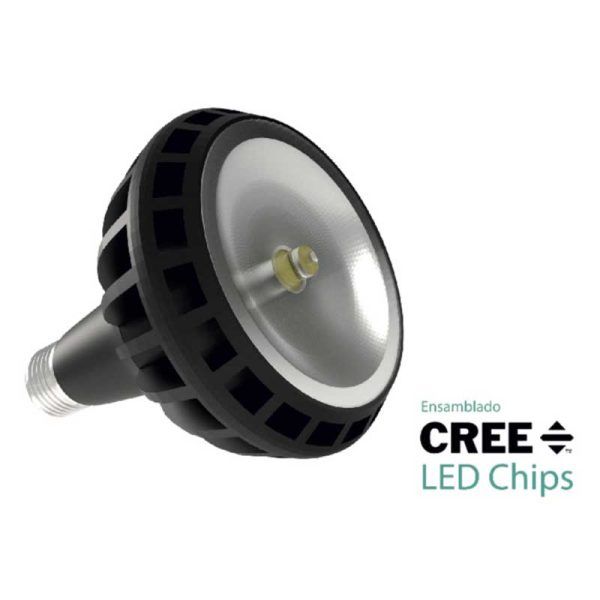 Lámpara Led PAR30 alta potencia E27 28W 30º Negra