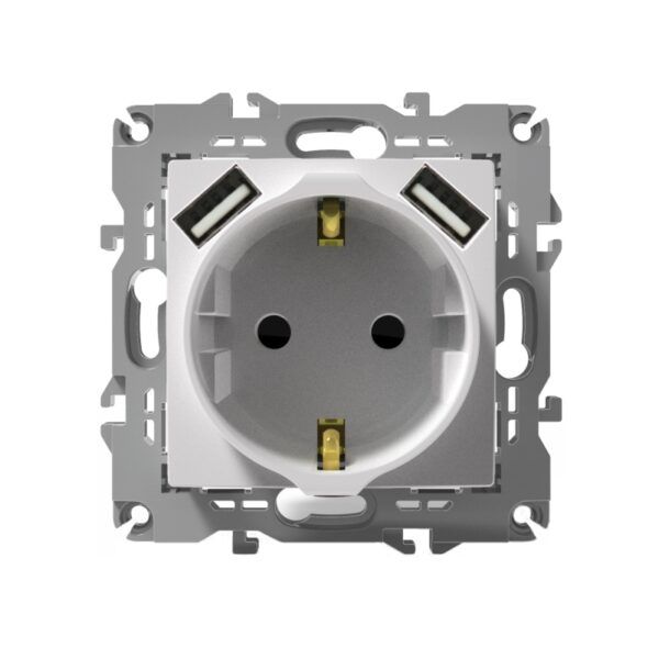 BASE CORRIENTE 16A+2USB /BLANCO S20