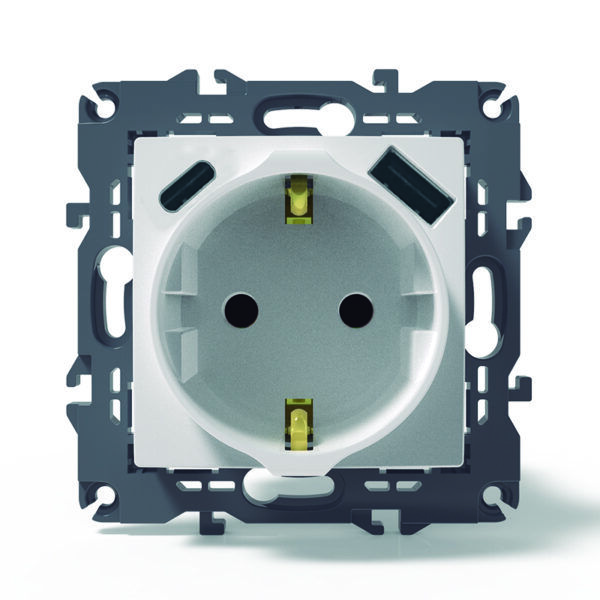 BASE CORRIENTE 16A+2 USB TIPO A Y C /BLANCO S20