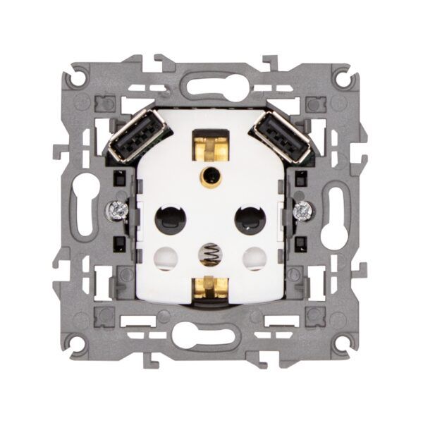 BASE CORRIENTE 16A +2USB/MECANISMO S30