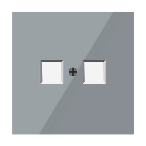 TAPA BASE DOBLE RJ11-RJ45-F.OPT/ALUMINIO S40 ART
