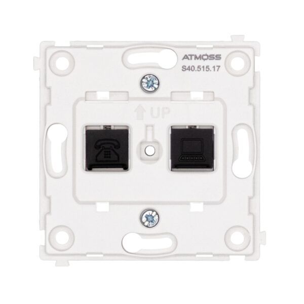 BASE TELEF+RED  RJ11+RJ45/MECANISMO NEGRO S40 ART