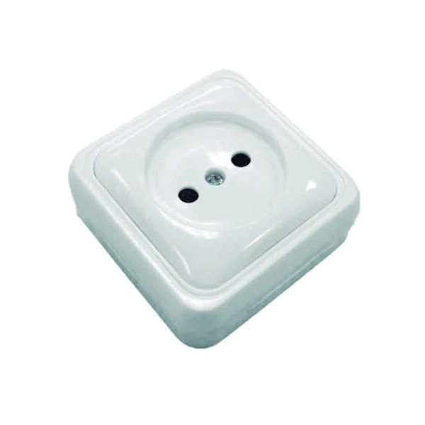 BASE ENCHUFE 2 10A SIN TT 250V BLANCO 65*65