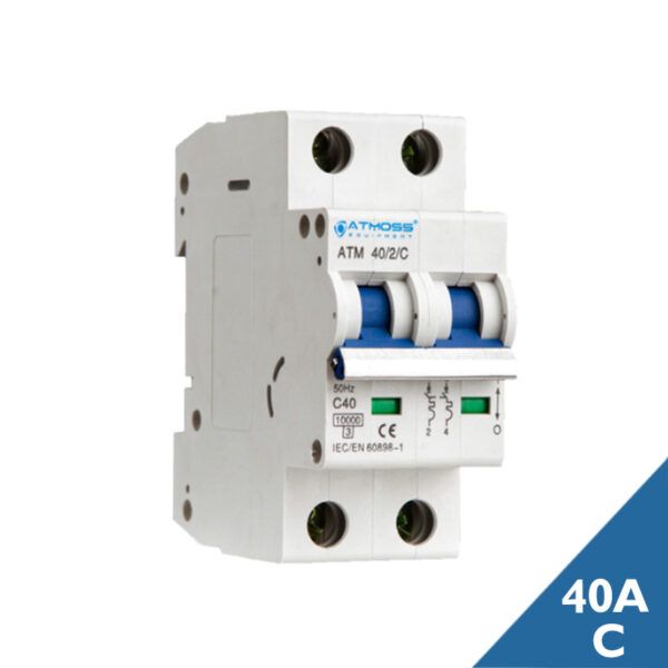 Interruptor magnetotérmico; ATM; 2P; 40A; curva C; 10 kA