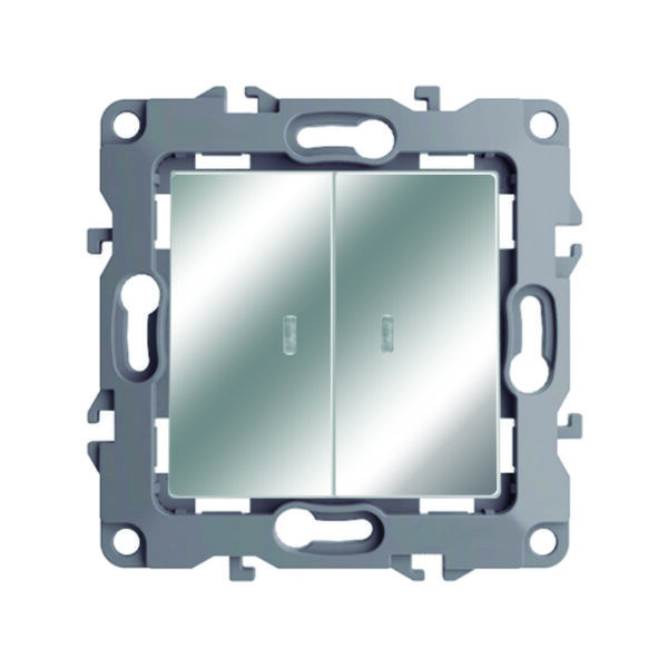 INTERRUPTOR DOBLE LUMINOSO/ALUMINIO S20