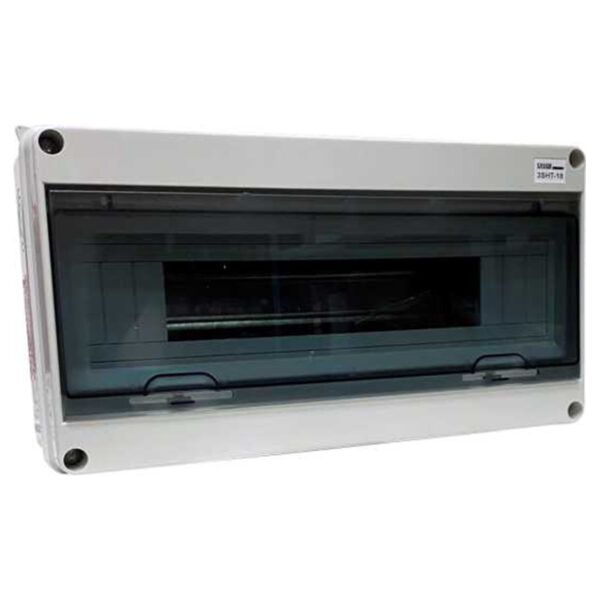 CAJA SUPERFICE 18 ELEMENTOS IP54 PUERTA FUME; APERTURA ARRIBA - 365x195x110MM