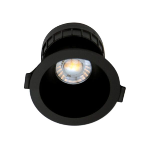 DOWNLIGHT MINI 8W CIRC.PROF.RECTO 60º NEGRO CCT