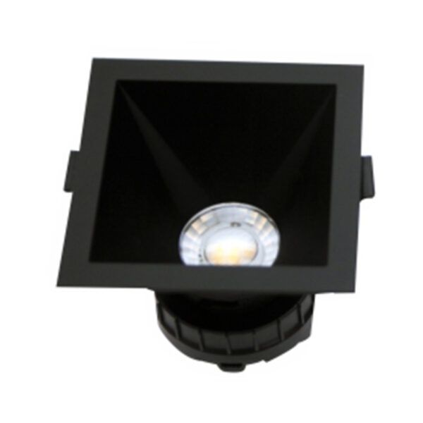 DOWNLIGHT MINI 8W CUADR.PROF.RECTO 60º NEGRO CCT