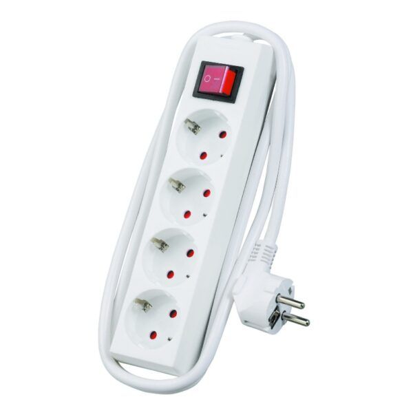 BASE SCHUKO 4 TOMAS C/CABLE INTERRUPTOR