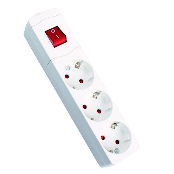 BASE SCHUKO 3 TOMAS S/CABLE CON INTERRUPTOR