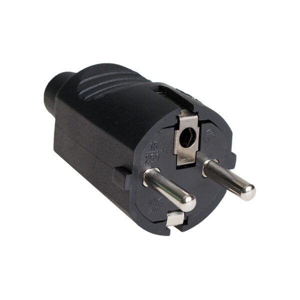 CLAVIJA SCHUKO PVC NEGRA TT/LATERAL 16A 250V