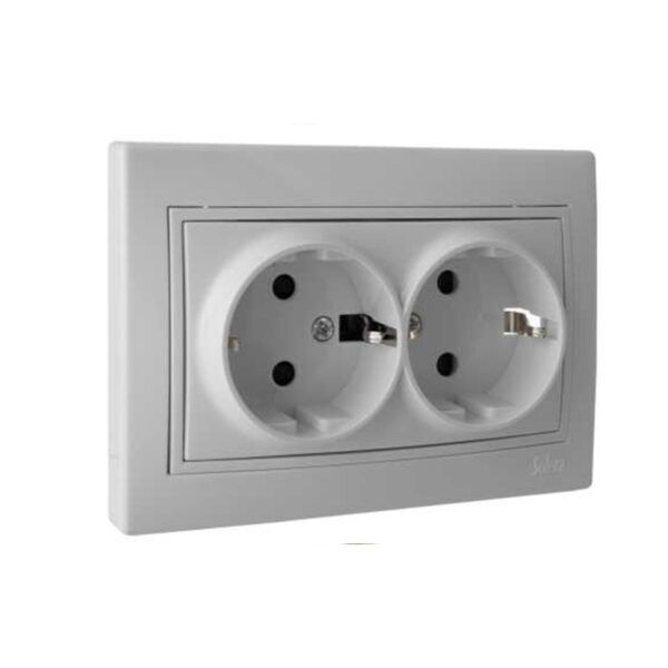 BASE DOBLE DE ENCHUFE 2P+T+OBTURADOR