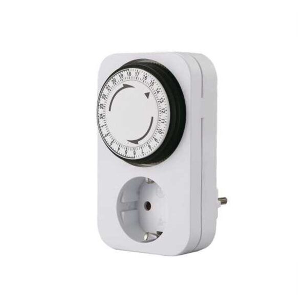 Interruptor horario enchufable mecánico - programa diario - 2P+T blanco