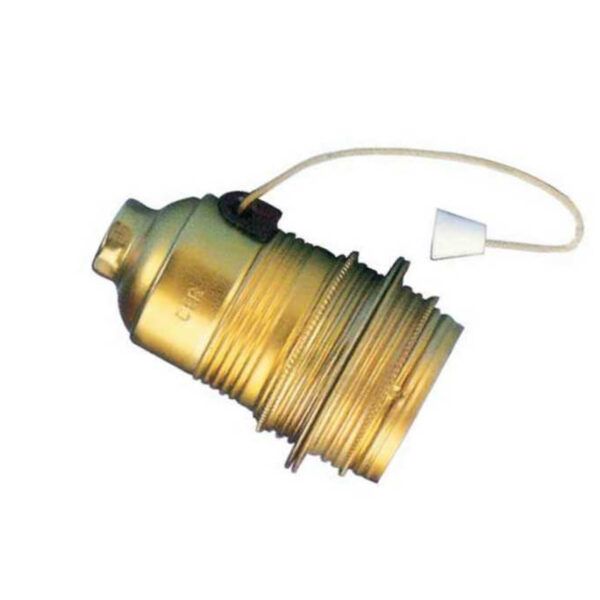 PORTALAMPARAS METAL E27  Y TIRADOR LATONADO