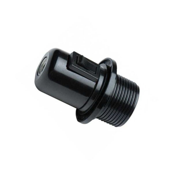 PORTALAMPARAS E27 CON INTERRUPTOR NEGRO