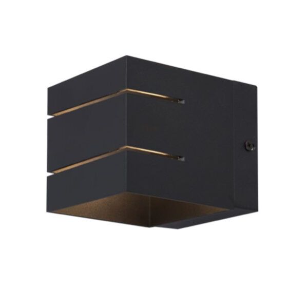 Aplique interior decorativo cuadrado 1xG9 UP/DOWN IP20 negro 100x80MM
