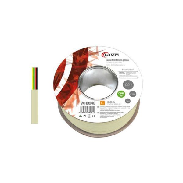 CABLE TELEFONICO PLANO 4 HILOS MARFIL
