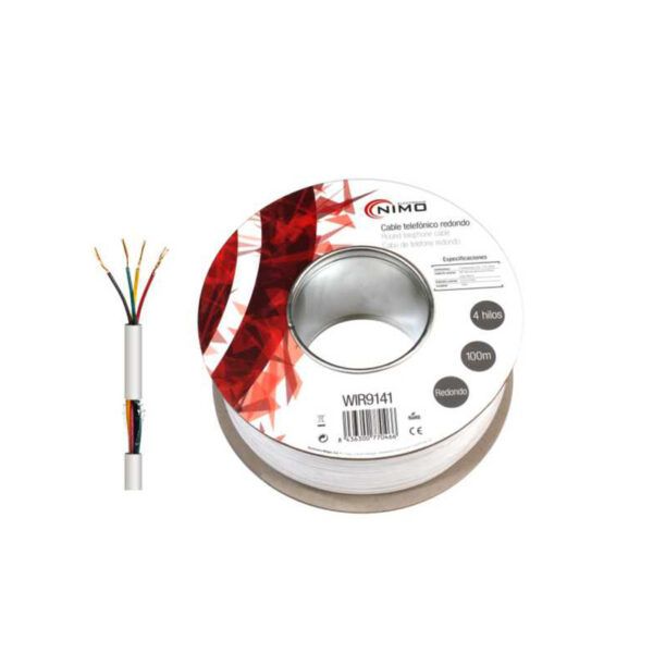 CABLE TELEFONICO REDONDO 4 HILOS BLANCO