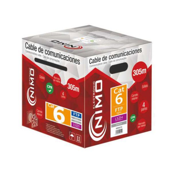 Cable para datos FTP Cat.6 rígido interior VIOLETA 305MTR