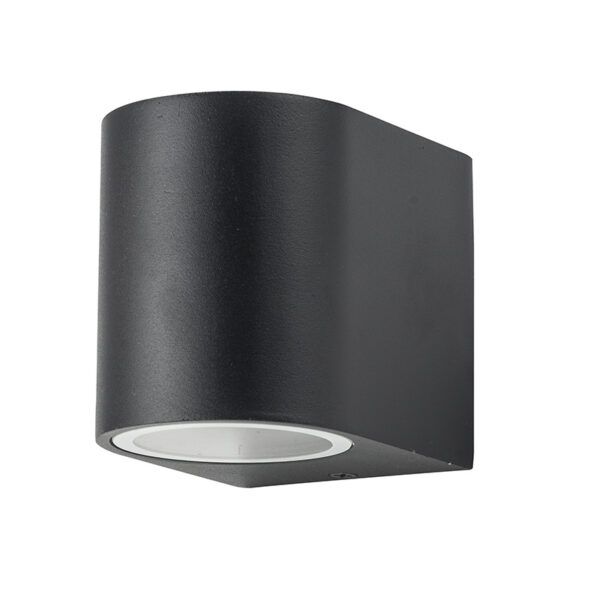 Aplique pared aluminio oval Negro; Exterior IP65; 1xGU10