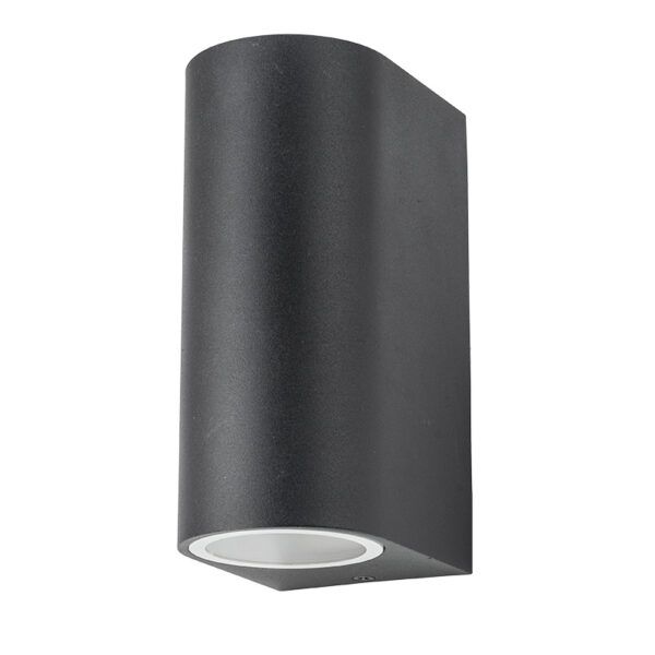 Aplique pared aluminio oval Negro; Exterior IP65; 2xGU10