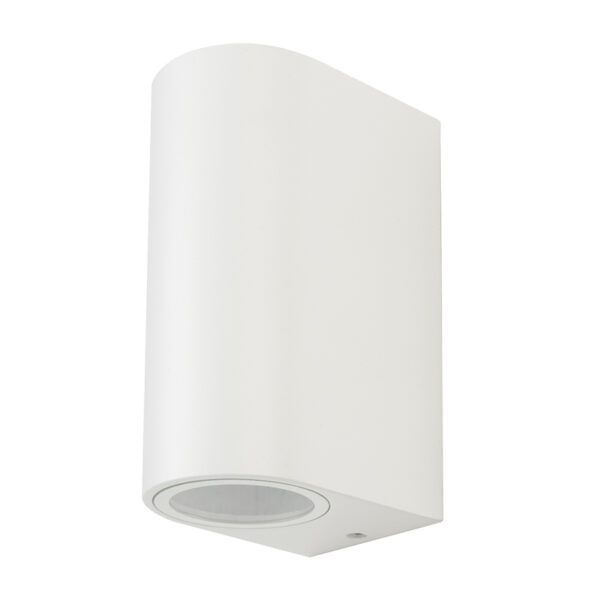 Aplique pared aluminio oval Blanco; Exterior IP65; 2xGU10
