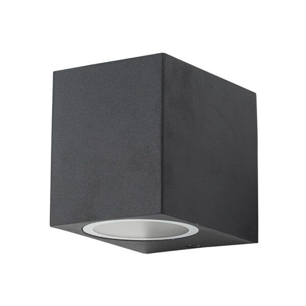 Aplique pared aluminio cuadrado Negro; Exterior IP65; 1xGU10