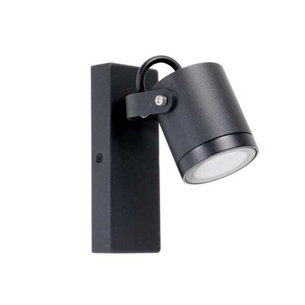 Aplique pared URBAN rectangular Negro; Exterior IP54; 1xGU10