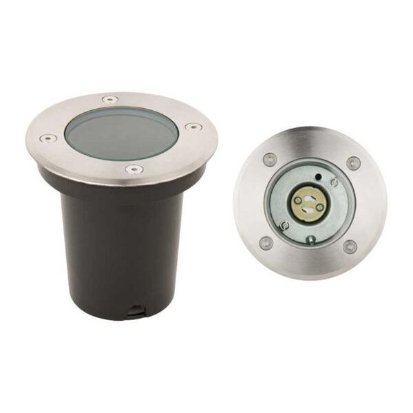 Foco empotrable suelo redondo AWAX níquel satín; Exterior IP67; 1xGU10