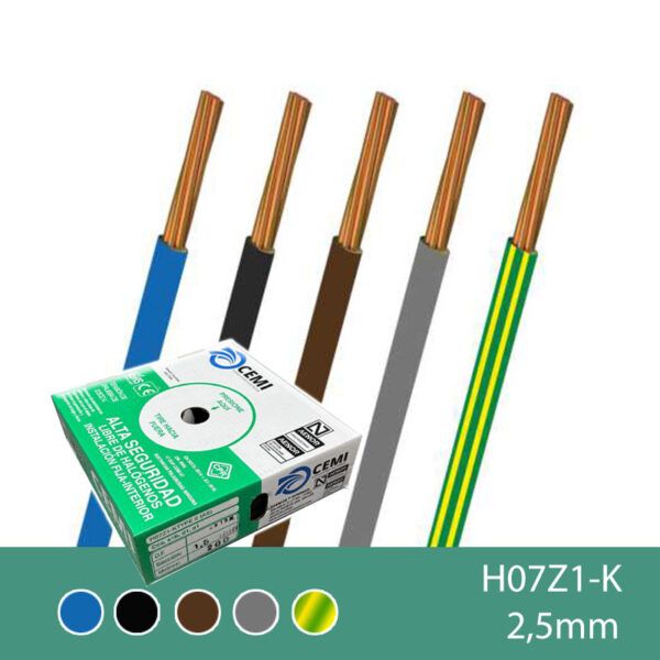 Cable libre de halógenos 2,5mm² H07Z1-K 200m MARRON