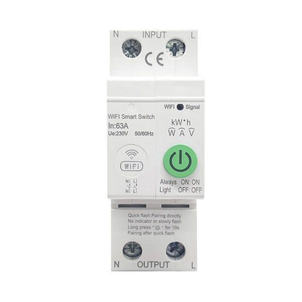 Interruptor medidor 2 modulos Smart WIFI 63A