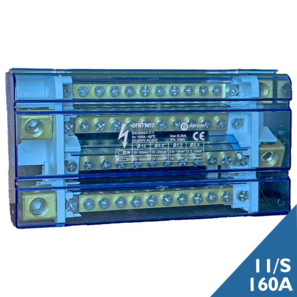 Repartidor modular OMN 4P 160A;  4x11 conexiones; 9,5 módulos