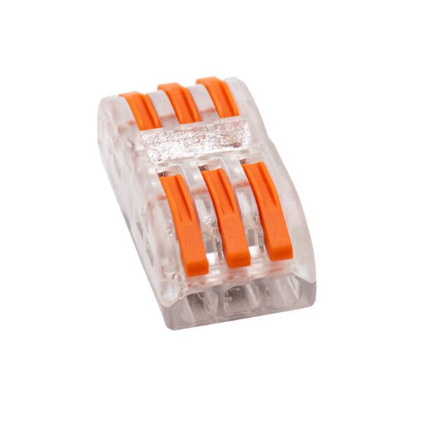 Regleta conexión rápida para cable eléctrico; 3 polos; 4mm