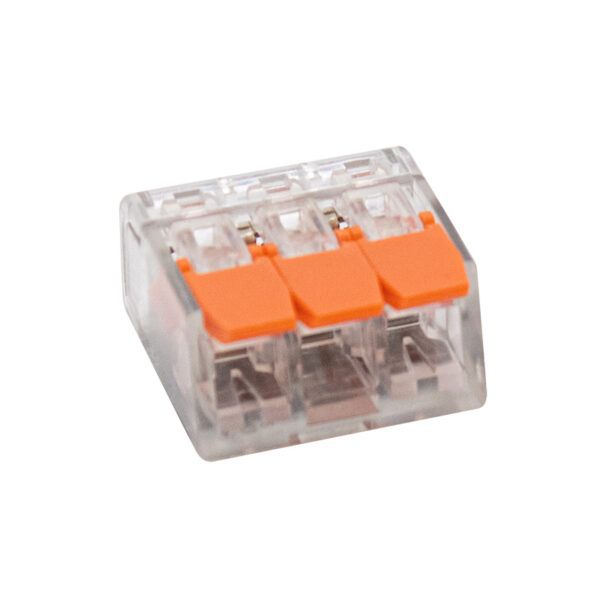 Regleta conexión rápida universal para cable eléctrico; 3 polos; 4mm