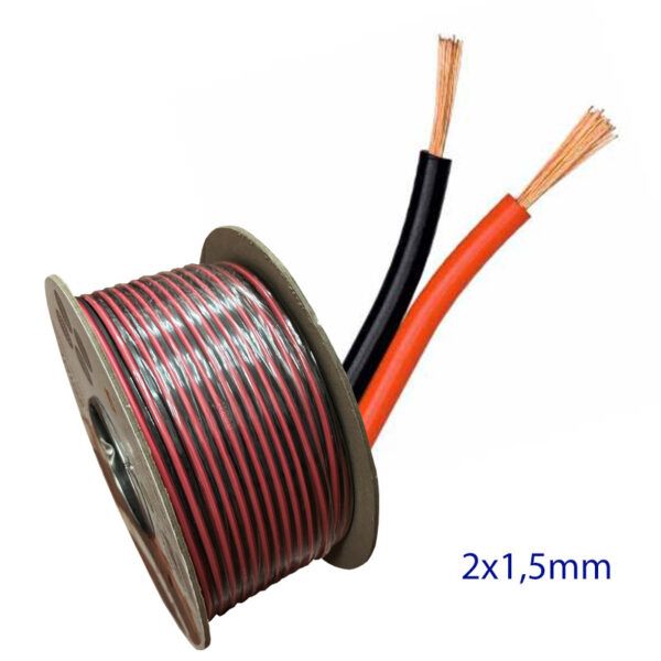 Cable paralelo rojo y negro 2x1,5mm R/100mtr