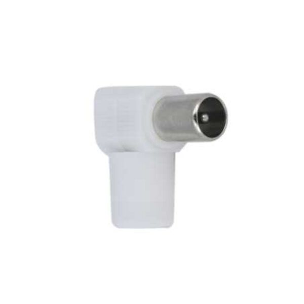 Conector Tv Codo Hq Macho Blanco