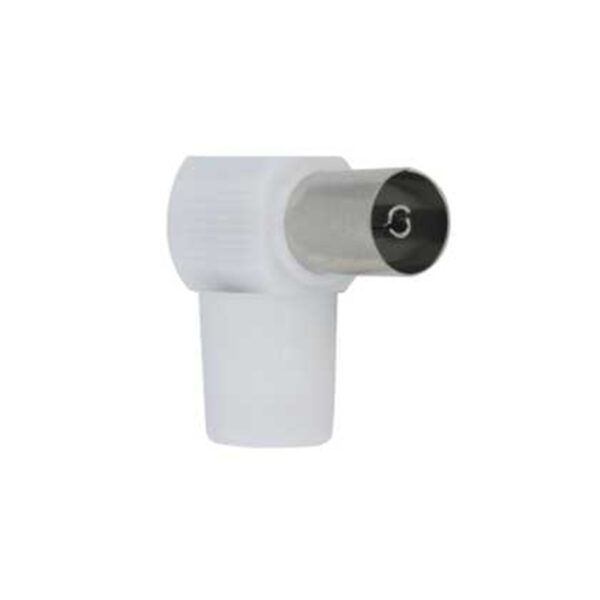 Conector Tv Codo Hq Hembra Blanco