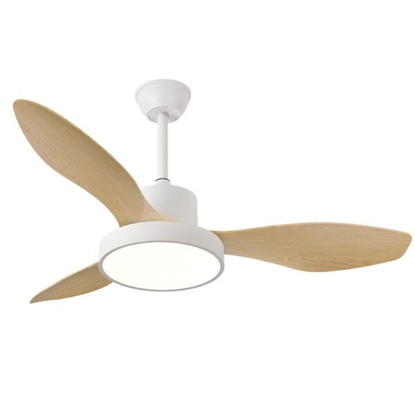 Ventilador de techo LED Ø122 con 3 aspas; motor DC; decorativo ARIAL; 48W; blanco/haya CCT