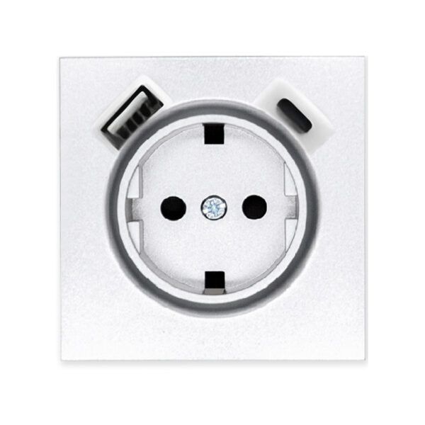TAPA BASE CORRIENTE 16A 2USB; TIPO AC /ALUMINIO S40 ART