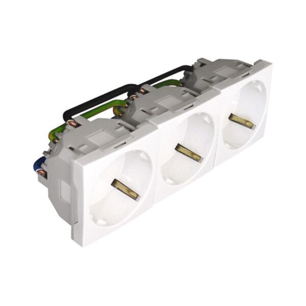 TRIPLE SCHUKO CON PROTECCIÓN Q45 - 6 MODULOS