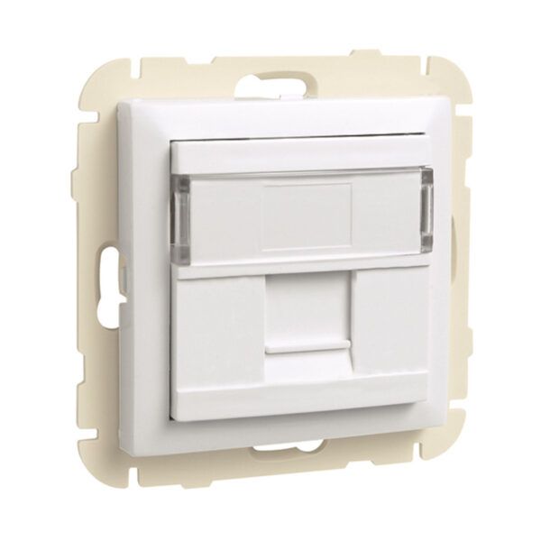 TAPA CON SOPORTE 1 CONECTOR 1RJ45 S.LOGUS 90 BLANCO