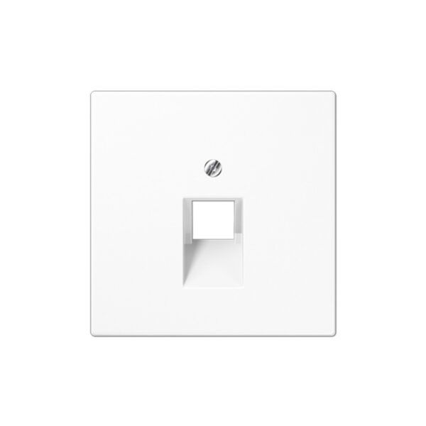 Placa central para toma telefónica UAE 1 x 8 polos, termoplástico, Serie LS, blanco alpino