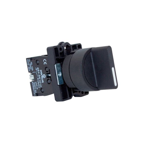 Interruptor IP65 (manga corta), selector 3 posiciones, montado con 1 x NO