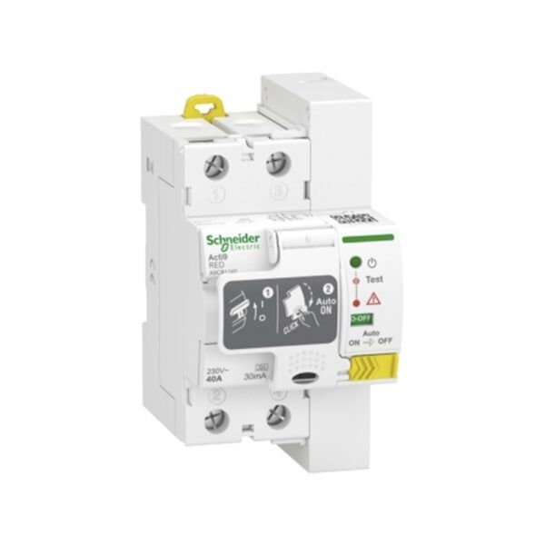 Diferencial auto rearmable Acti9 RED, 2P, 40A, 30 mA, tipo A