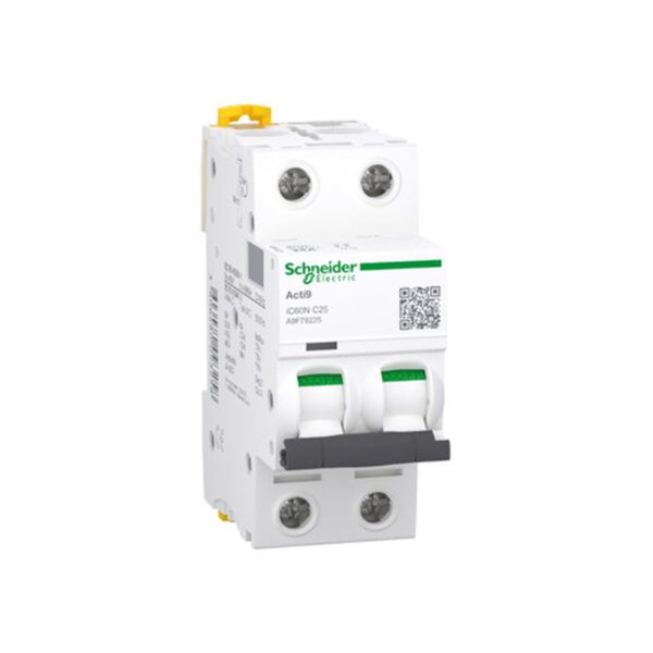 Interruptor magnetotérmico; Acti9 iC60N; 2P; 25 A; curva C; 6000 A/10 kA