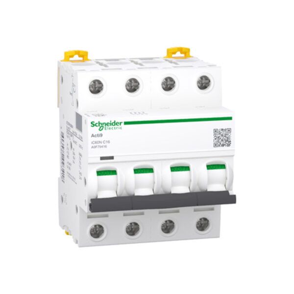 Interruptor magnetotérmico; Acti9 iC60N; 4P; 16 A; curva C; 6000 A/10 kA