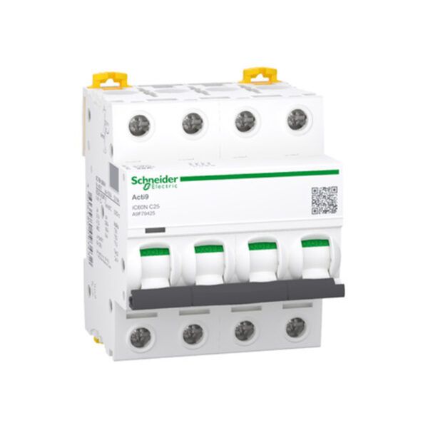 Interruptor magnetotérmico; Acti9 iC60N; 4P; 25 A; curva C; 6000 A/10 kA