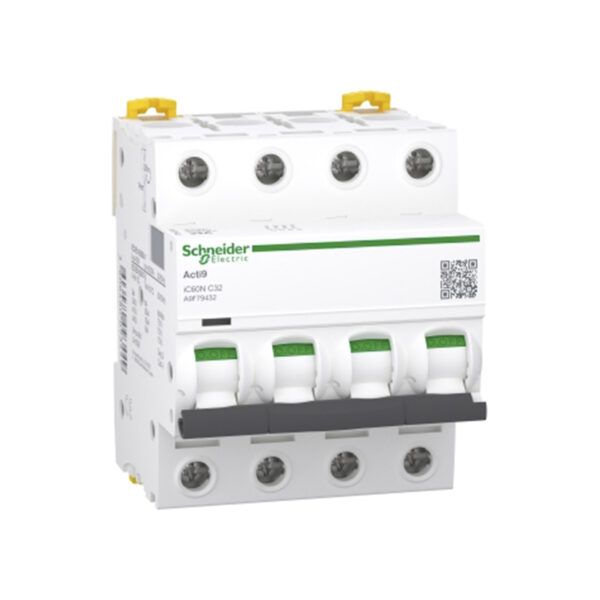 Interruptor magnetotérmico; Acti9 iC60N; 4P; 32 A; curva C; 6000 A/10 kA