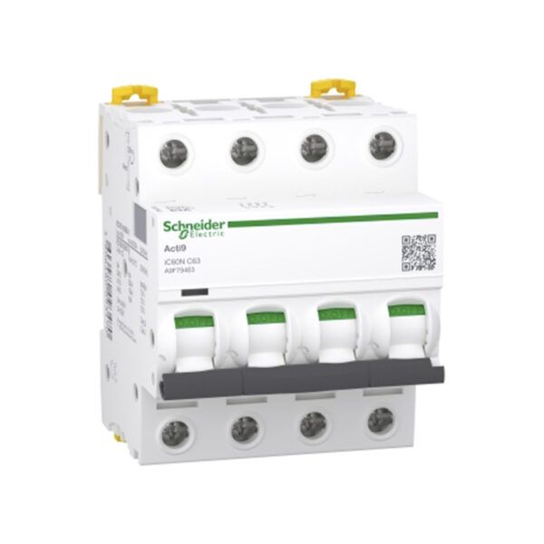 Interruptor magnetotérmico; Acti9 iC60N; 4P; 63 A; curva C; 6000 A/10 kA
